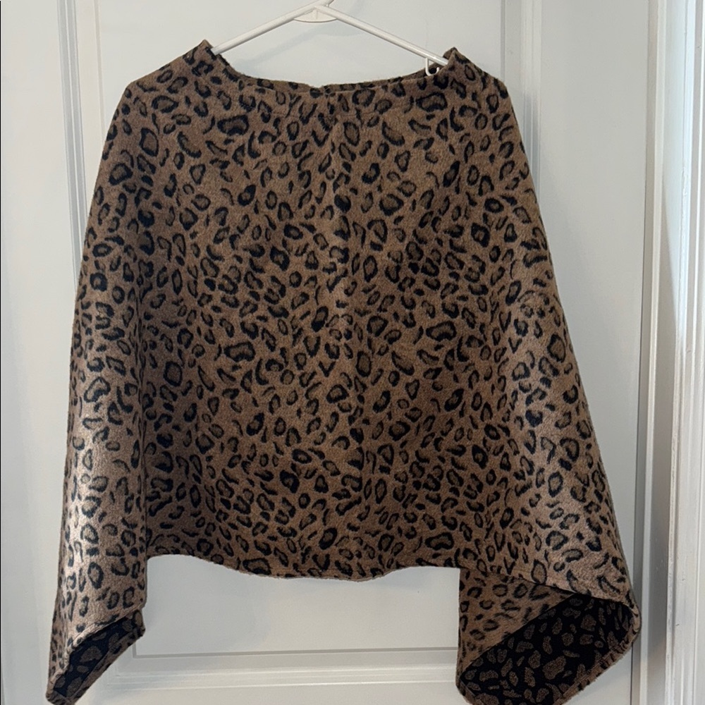 Tan Cape/Poncho with Asymmetrical Design and No Sleeves